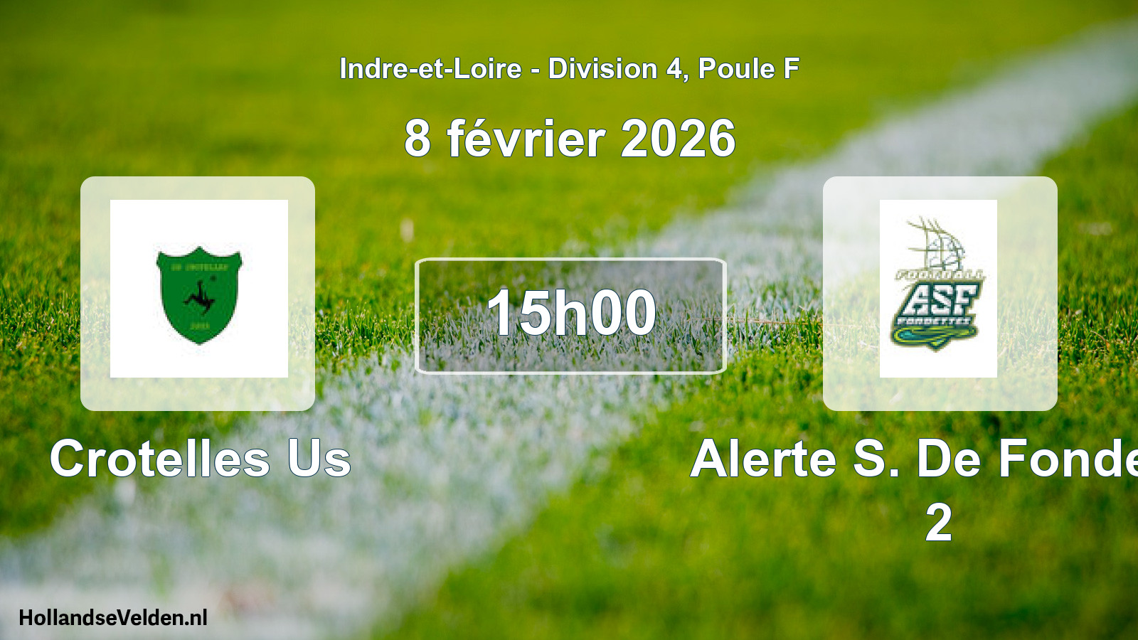 Geplande wedstrijd: Crotelles Us - Alerte S. De Fondett 2 (8 février 2026)
