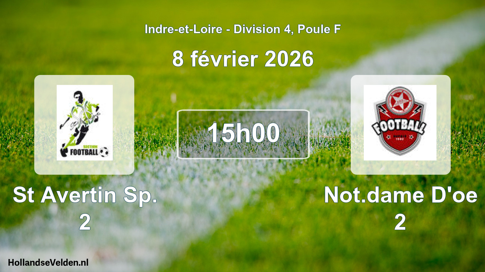 Geplande wedstrijd: St Avertin Sp. 2 - Not.dame D'oe 2 (8 februari 2026)
