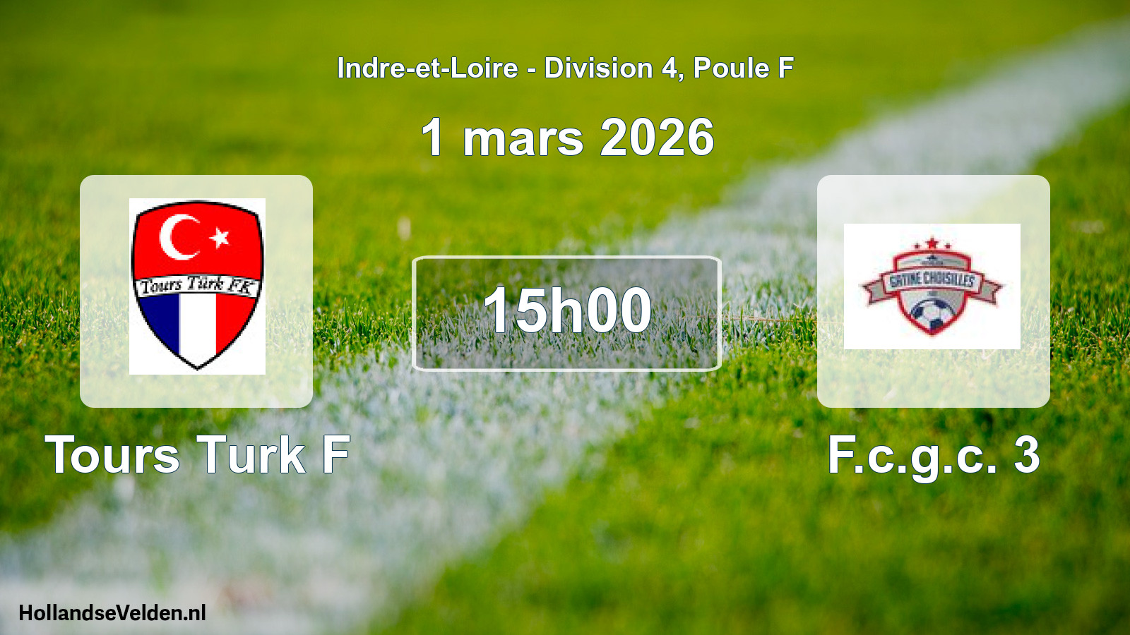 Scheduled Match: Tours Turk F - F.c.g.c. 3 (1 March 2026)