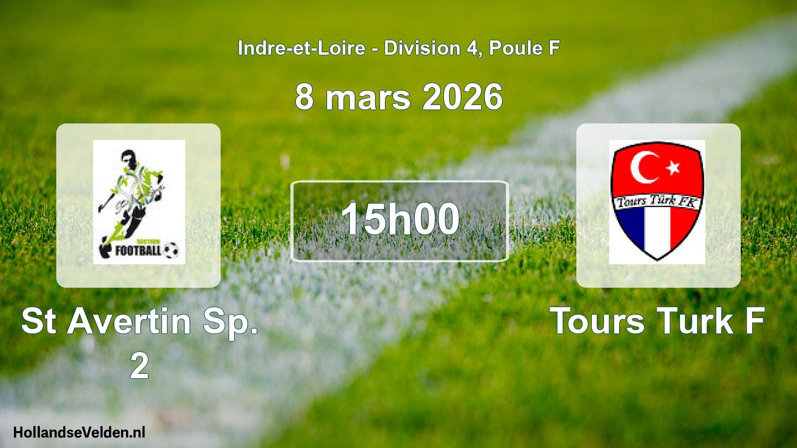 Geplande wedstrijd: St Avertin Sp. 2 - Tours Turk F (8 mars 2026)