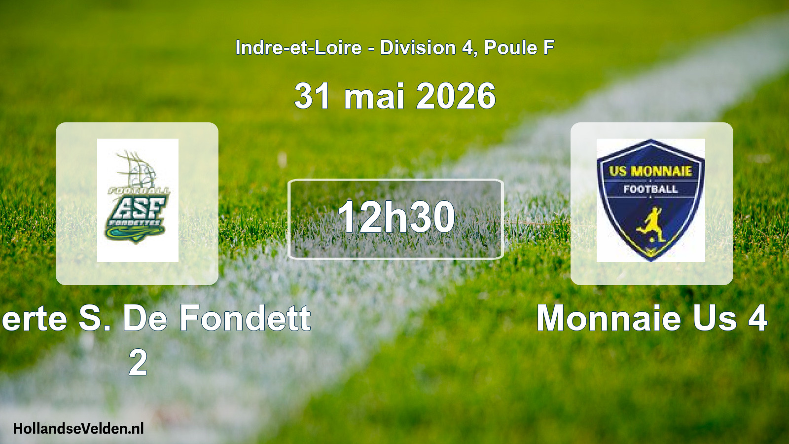 Geplande wedstrijd: Alerte S. De Fondett 2 - Monnaie Us 4 (31 mei 2026)