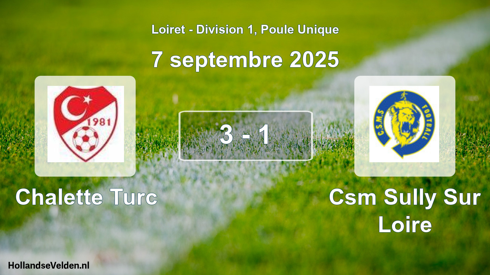 Gespeelde wedstrijd: Chalette Turc - Csm Sully Sur Loire 3 - 1 (7 septembre 2025)