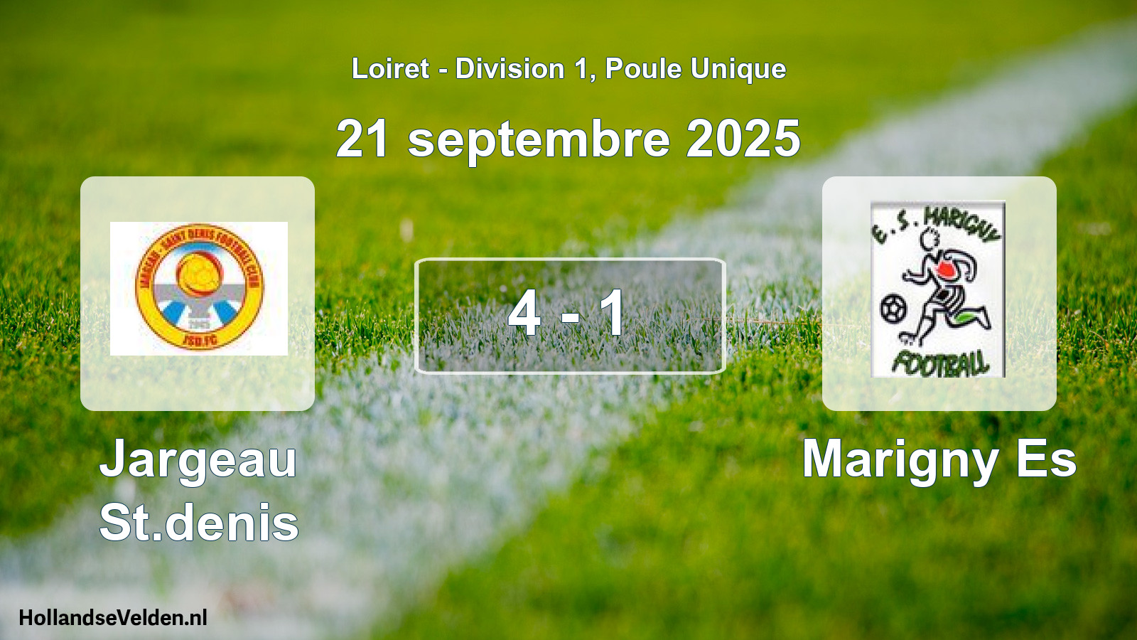 Gespeelde wedstrijd: Jargeau St.denis - Marigny Es 4 - 1 (21 september 2025)