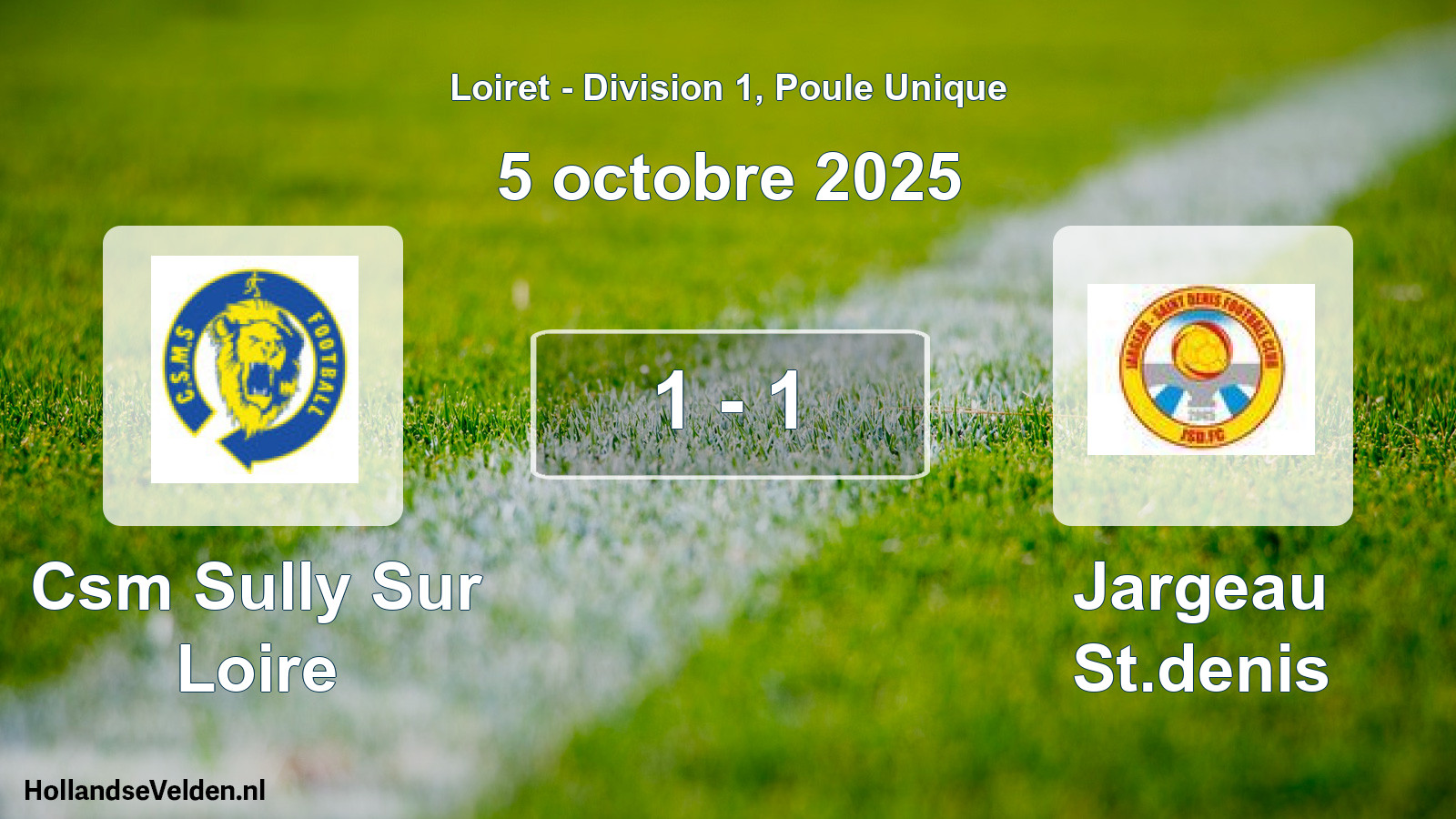 Gespeelde wedstrijd: Csm Sully Sur Loire - Jargeau St.denis 1 - 1 (5 oktober 2025)