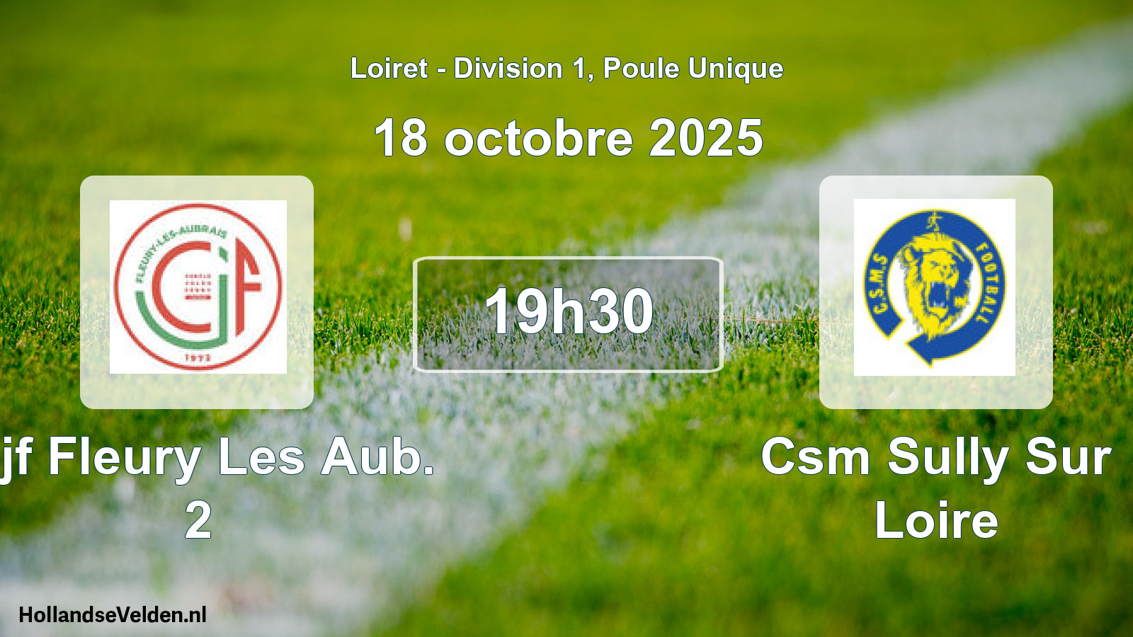 Scheduled Match: Cjf Fleury Les Aub. 2 - Csm Sully Sur Loire (18 October 2025)