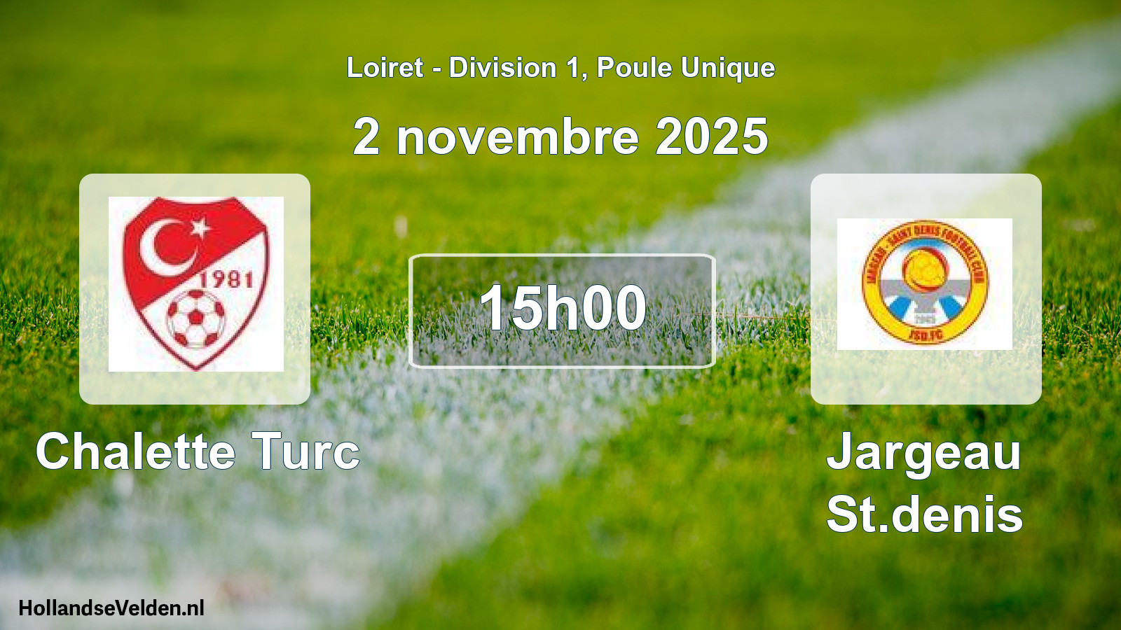 Geplande wedstrijd: Chalette Turc - Jargeau St.denis (2 novembre 2025)