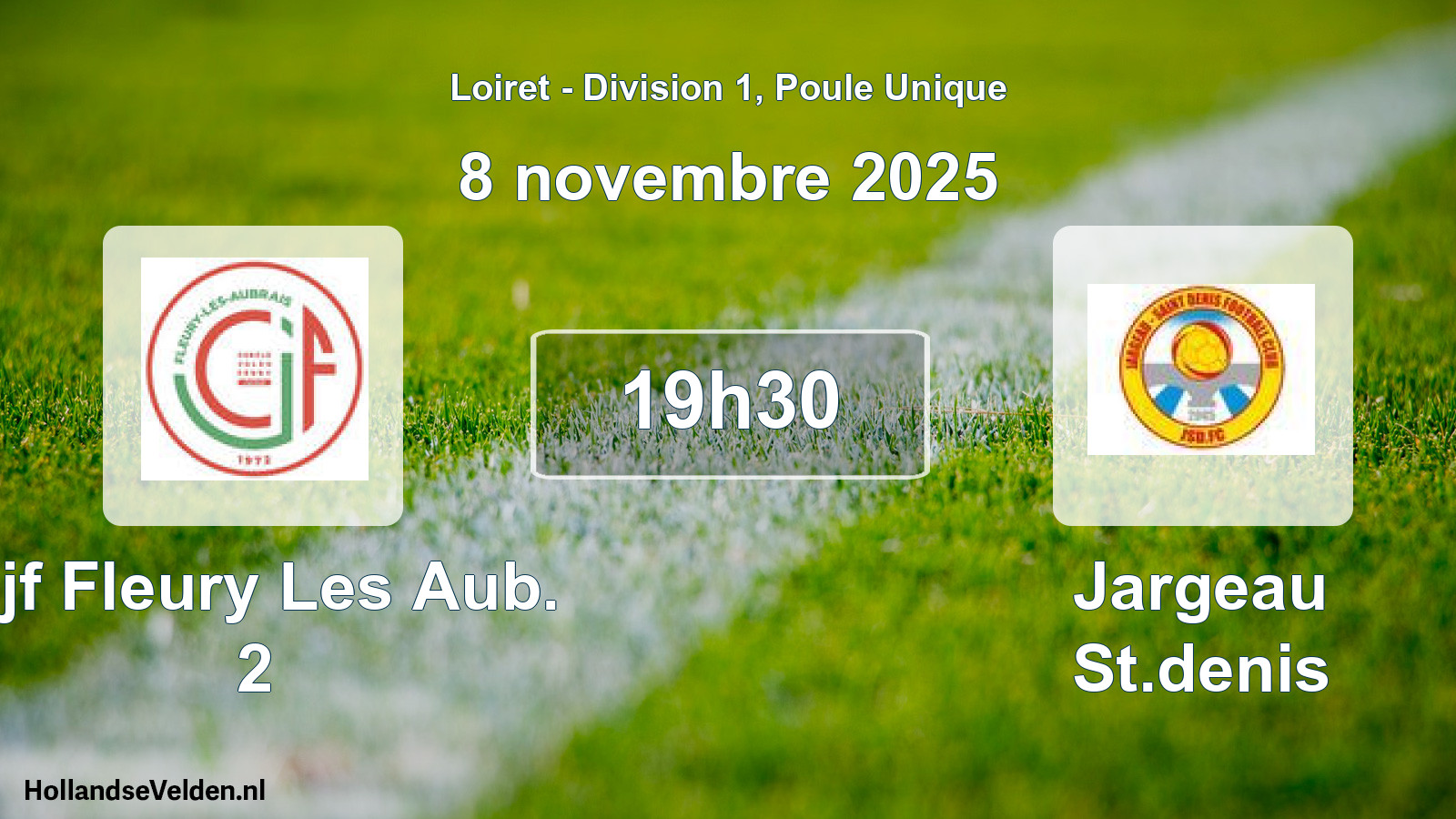 Geplande wedstrijd: Cjf Fleury Les Aub. 2 - Jargeau St.denis (8 novembre 2025)