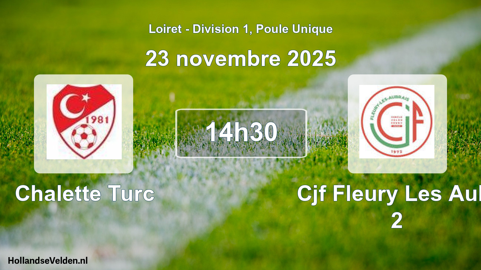 Geplande wedstrijd: Chalette Turc - Cjf Fleury Les Aub. 2 (23 novembre 2025)