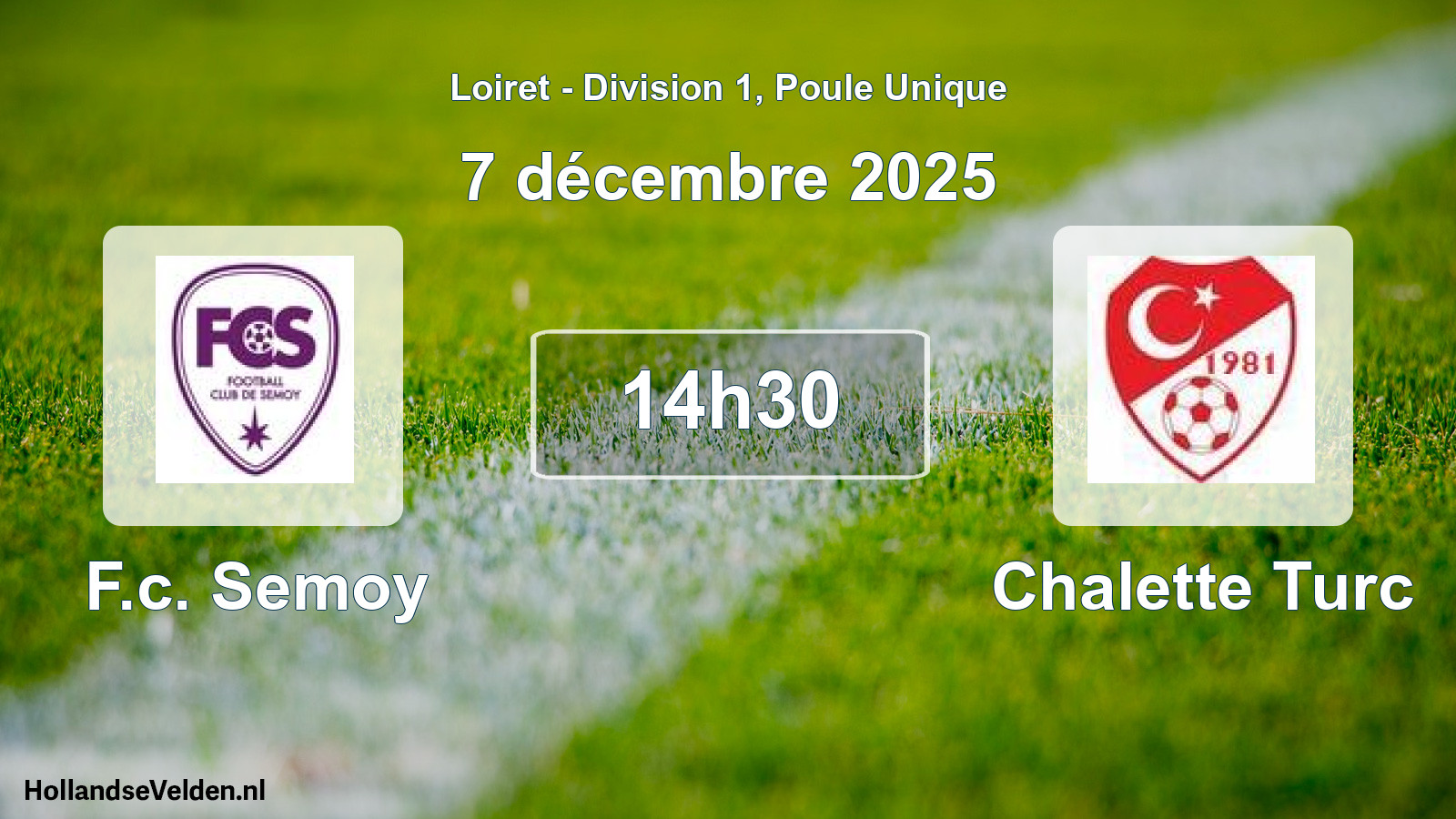 Geplande wedstrijd: F.c. Semoy - Chalette Turc (7 décembre 2025)