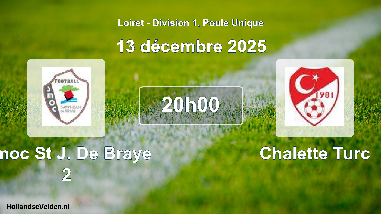 Geplande wedstrijd: Smoc St J. De Braye 2 - Chalette Turc (13 décembre 2025)
