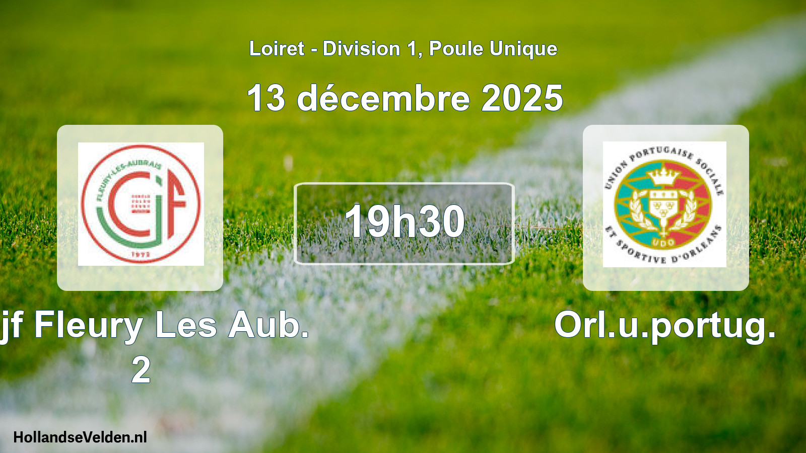 Geplande wedstrijd: Cjf Fleury Les Aub. 2 - Orl.u.portug. (13 décembre 2025)