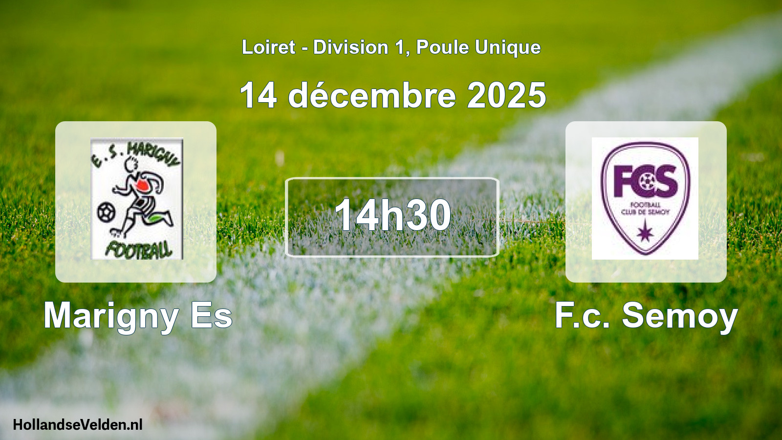 Geplande wedstrijd: Marigny Es - F.c. Semoy (14 december 2025)