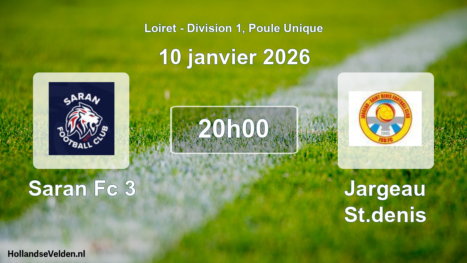 Scheduled Match: Saran Fc 3 - Jargeau St.denis (10 January 2026)