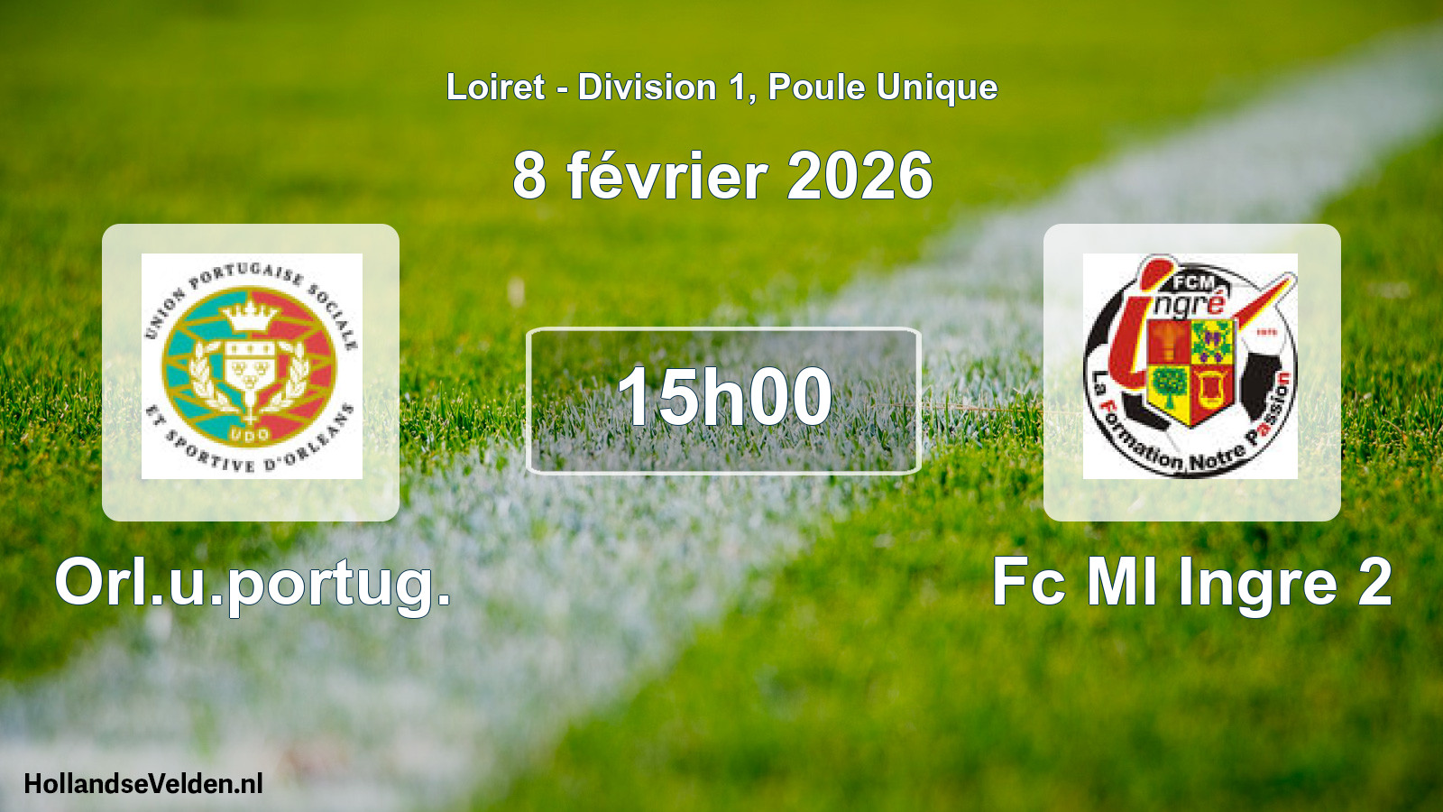 Geplande wedstrijd: Orl.u.portug. - Fc Ml Ingre 2 (8 février 2026)