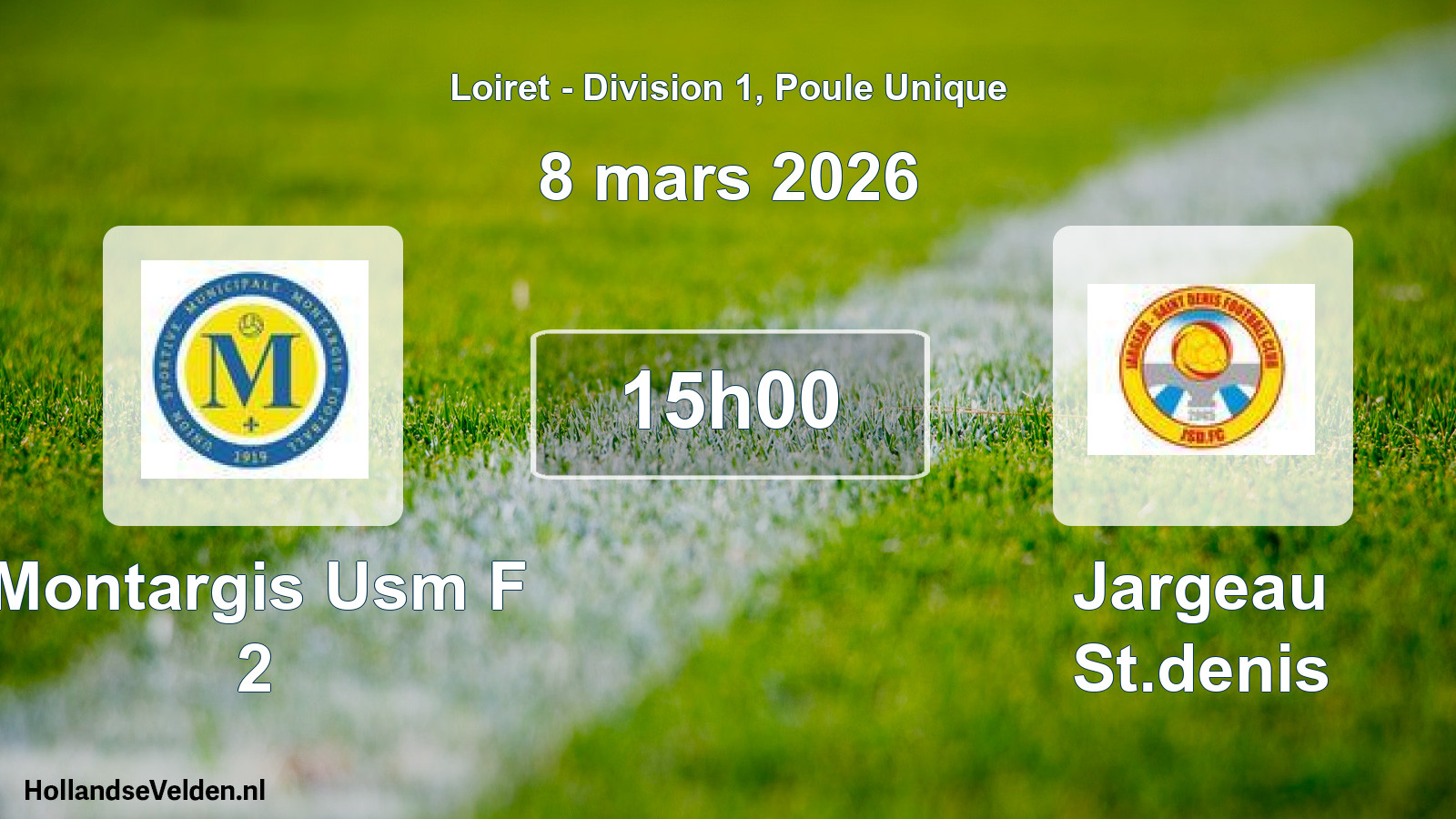 Scheduled Match: Montargis Usm F 2 - Jargeau St.denis (8 March 2026)