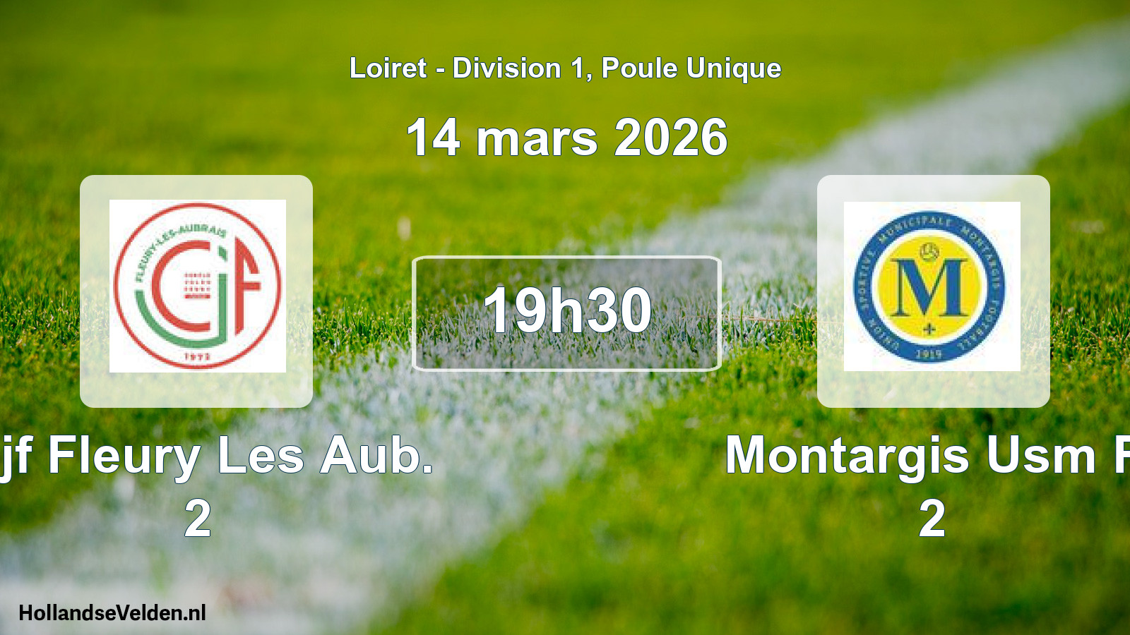 Scheduled Match: Cjf Fleury Les Aub. 2 - Montargis Usm F 2 (14 March 2026)