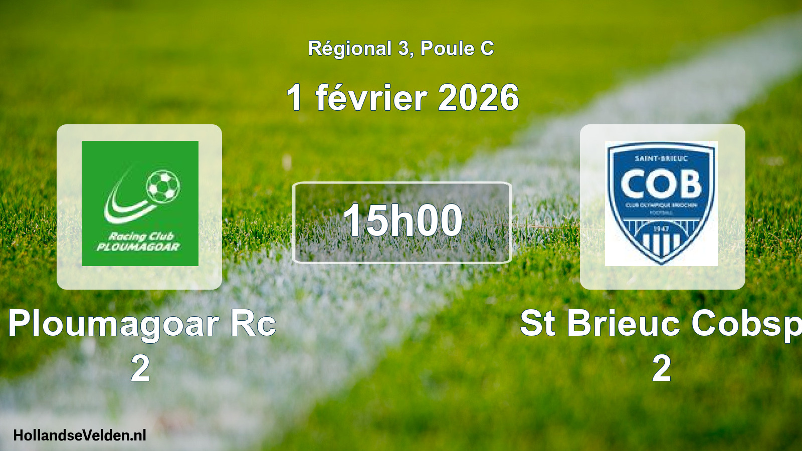 Scheduled Match: Ploumagoar Rc 2 - St Brieuc Cobsp 2 (1 February 2026)