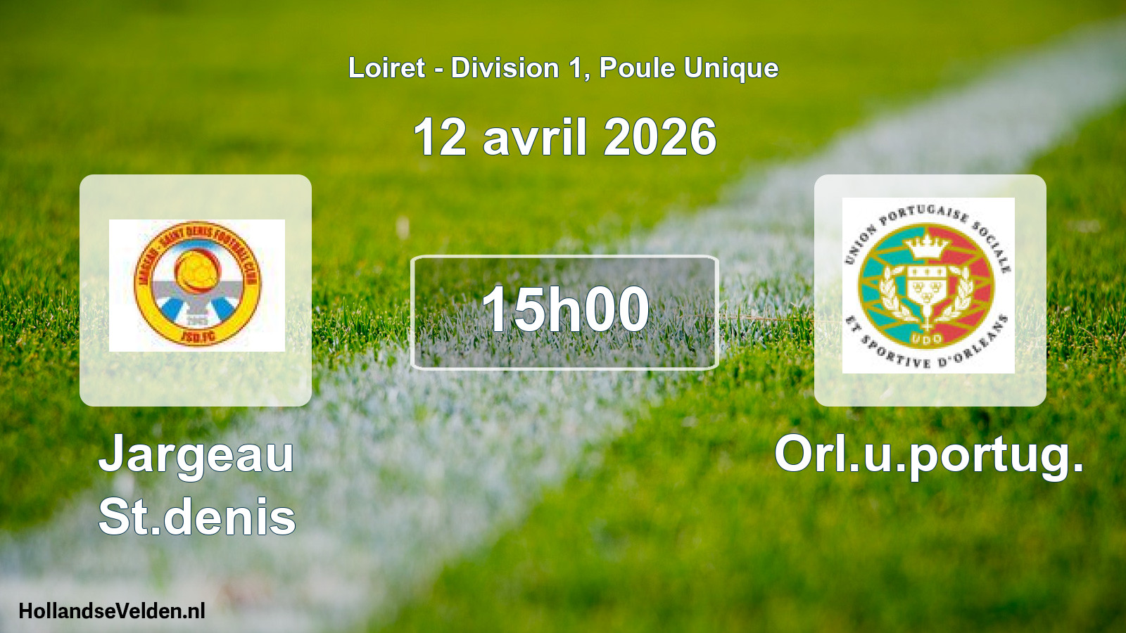 Scheduled Match: Jargeau St.denis - Orl.u.portug. (12 April 2026)