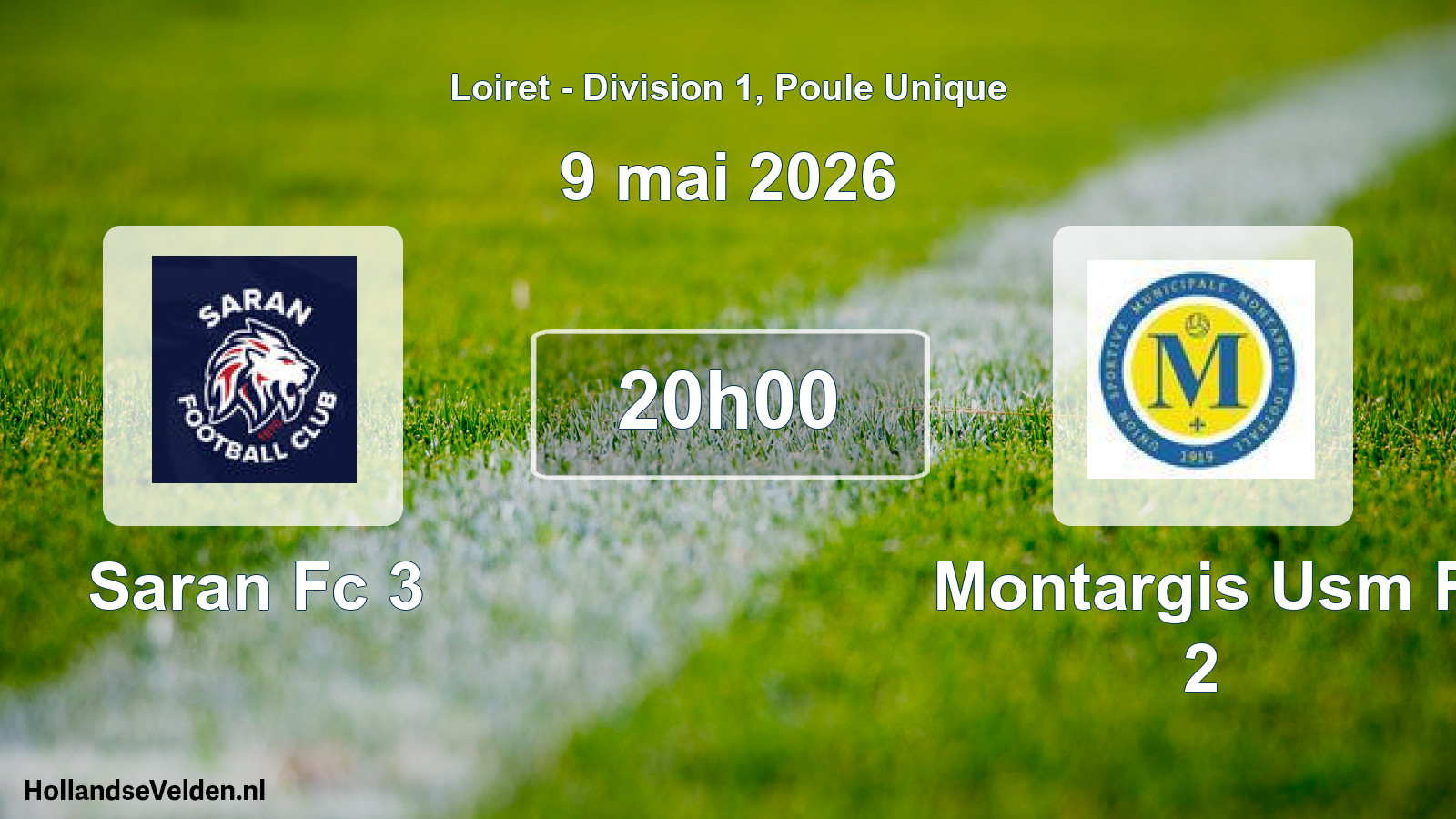 Geplande wedstrijd: Saran Fc 3 - Montargis Usm F 2 (9 mai 2026)