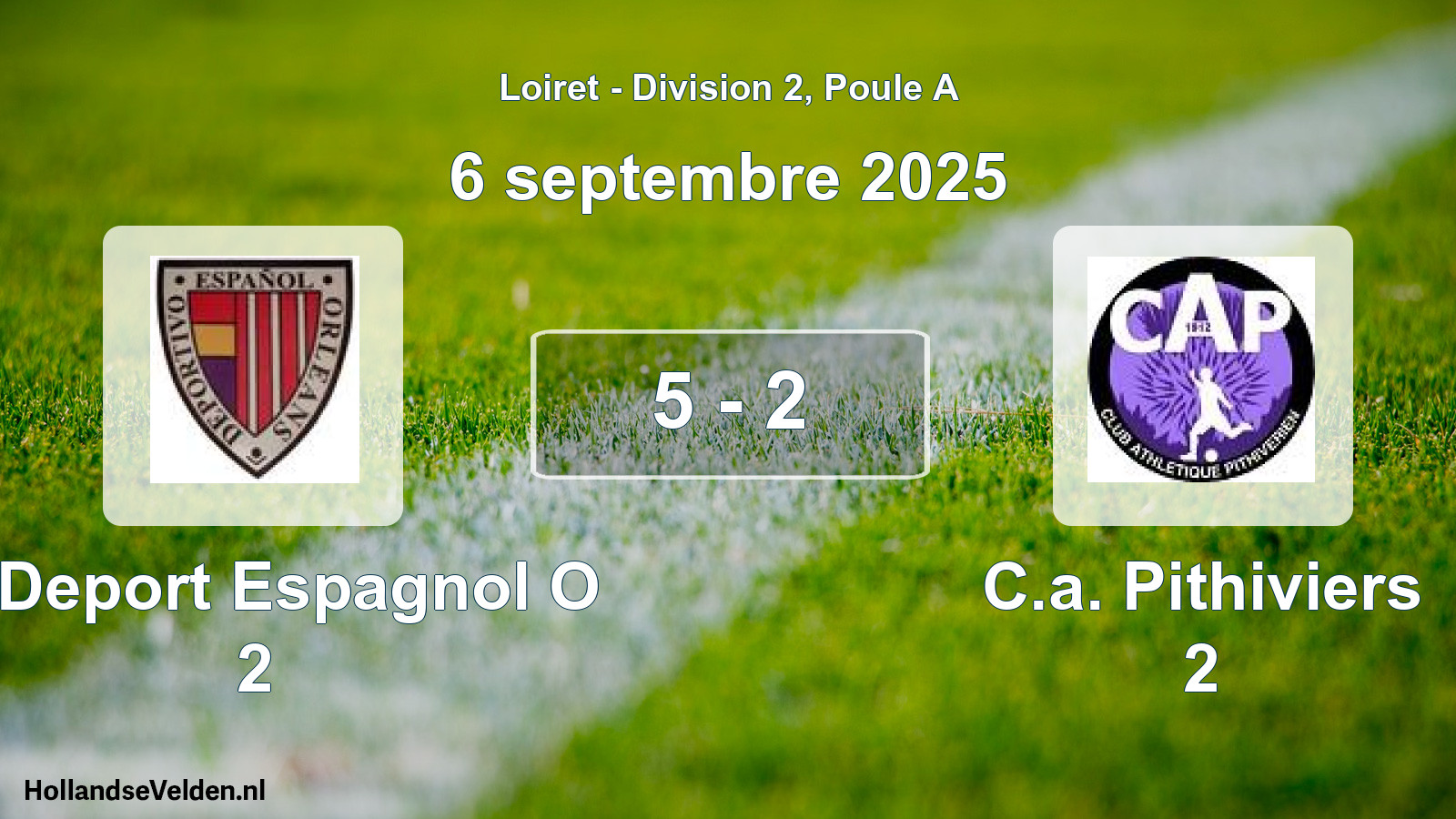 Gespeelde wedstrijd: C. Deport Espagnol O 2 - C.a. Pithiviers 2 5 - 2 (6 septembre 2025)