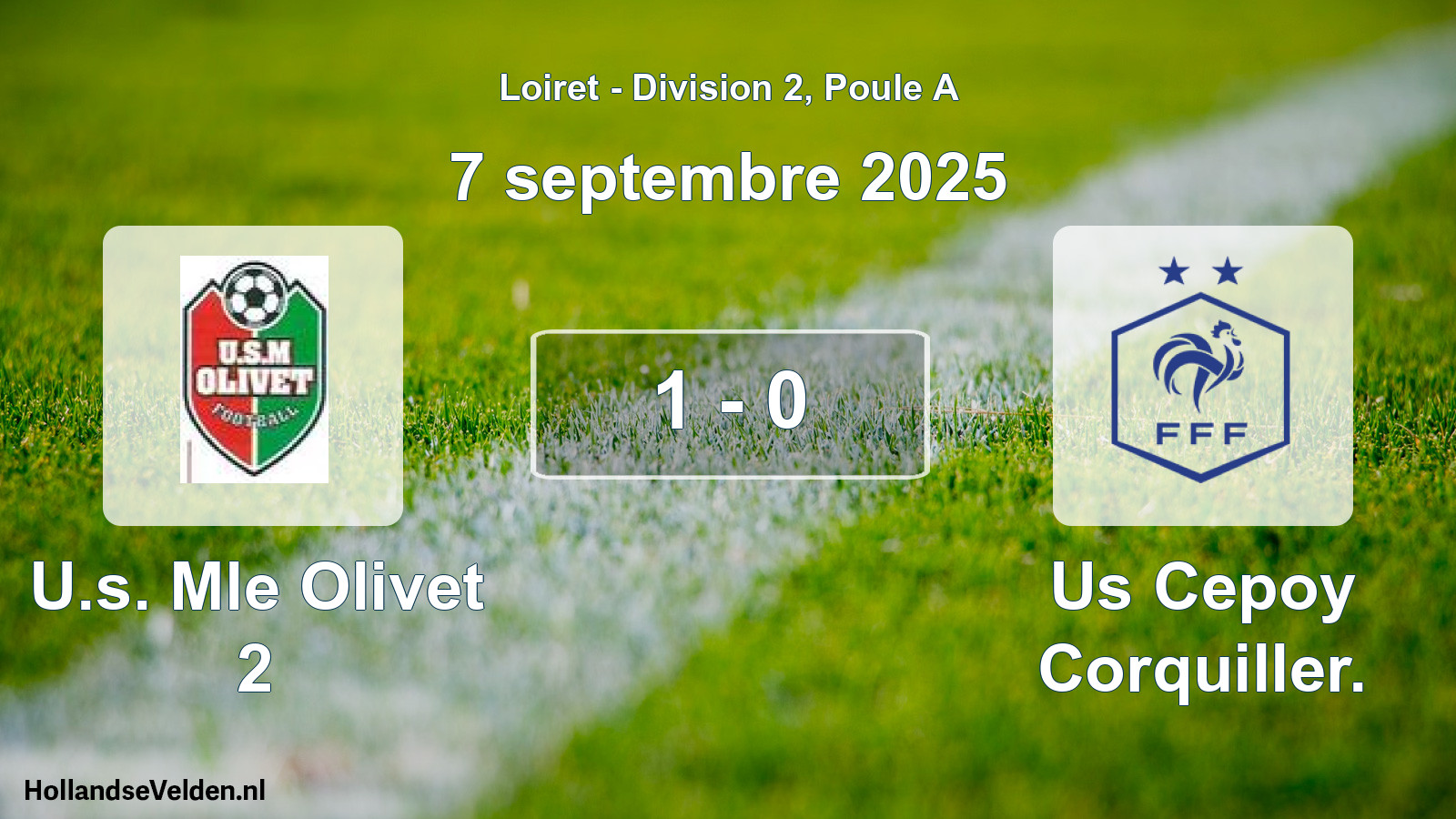 Total number of matches played: U.s. Mle Olivet 2 - Us Cepoy Corquiller. 1 - 0 (7 September 2025)