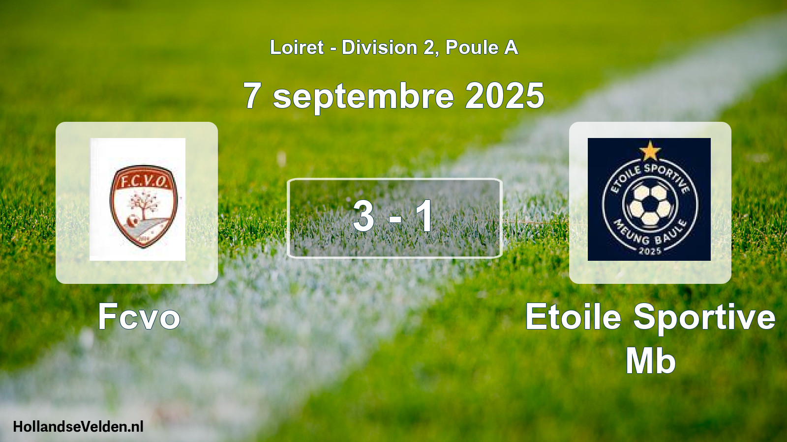 Total number of matches played: Fcvo - Etoile Sportive Mb 3 - 1 (7 September 2025)