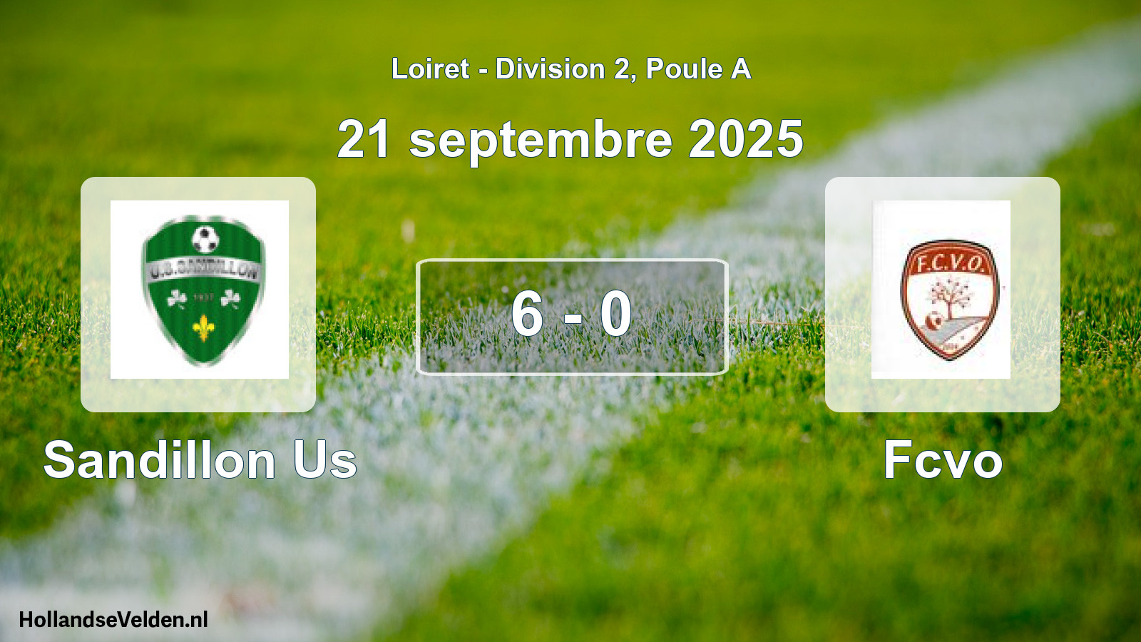 Gespeelde wedstrijd: Sandillon Us - Fcvo 6 - 0 (21 september 2025)