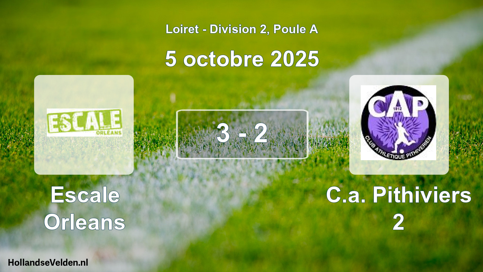 Gespeelde wedstrijd: Escale Orleans - C.a. Pithiviers 2 3 - 2 (5 oktober 2025)