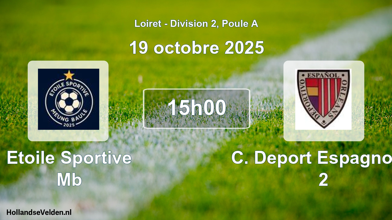 Geplande wedstrijd: Etoile Sportive Mb - C. Deport Espagnol O 2 (19 oktober 2025)