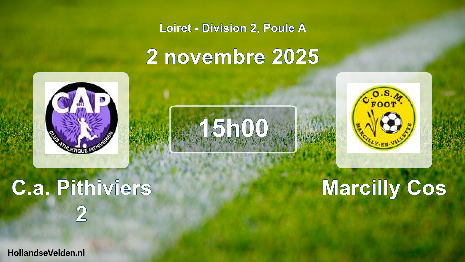 Geplande wedstrijd: C.a. Pithiviers 2 - Marcilly Cos (2 novembre 2025)
