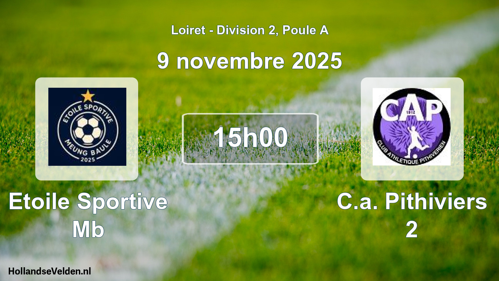 Geplande wedstrijd: Etoile Sportive Mb - C.a. Pithiviers 2 (9 novembre 2025)