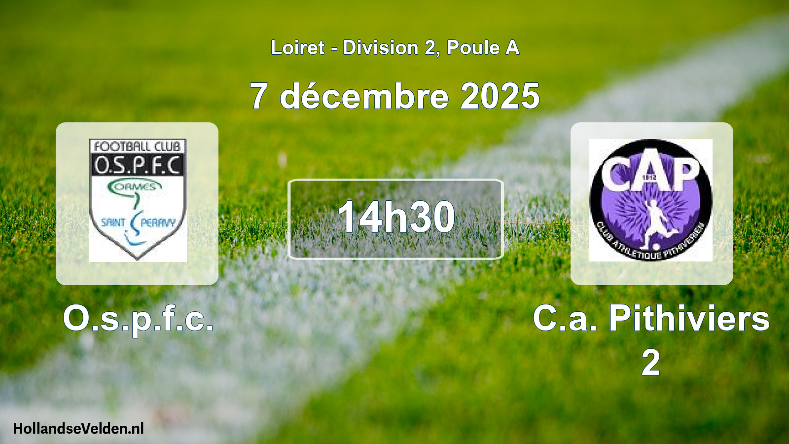 Geplande wedstrijd: O.s.p.f.c. - C.a. Pithiviers 2 (7 décembre 2025)