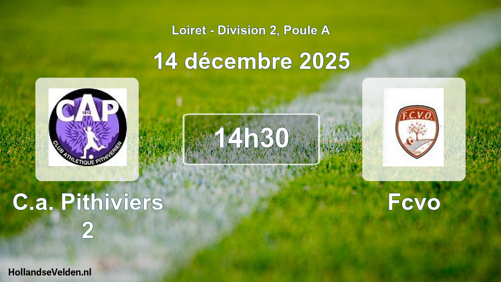 Geplande wedstrijd: C.a. Pithiviers 2 - Fcvo (14 december 2025)