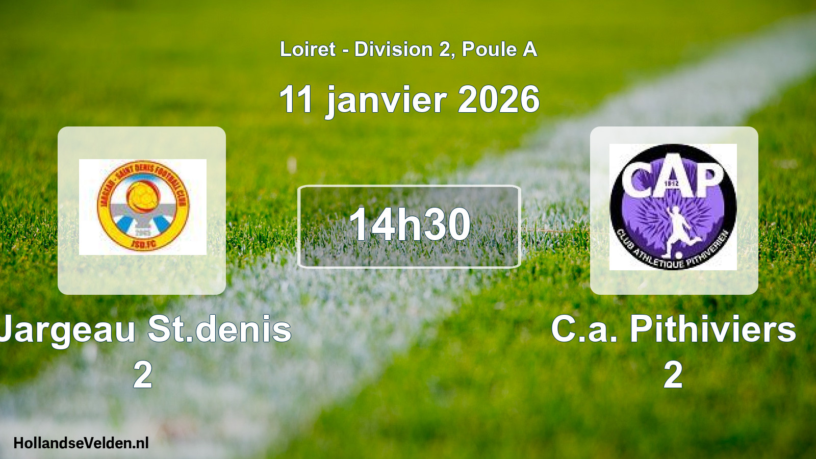 Geplande wedstrijd: Jargeau St.denis 2 - C.a. Pithiviers 2 (11 janvier 2026)