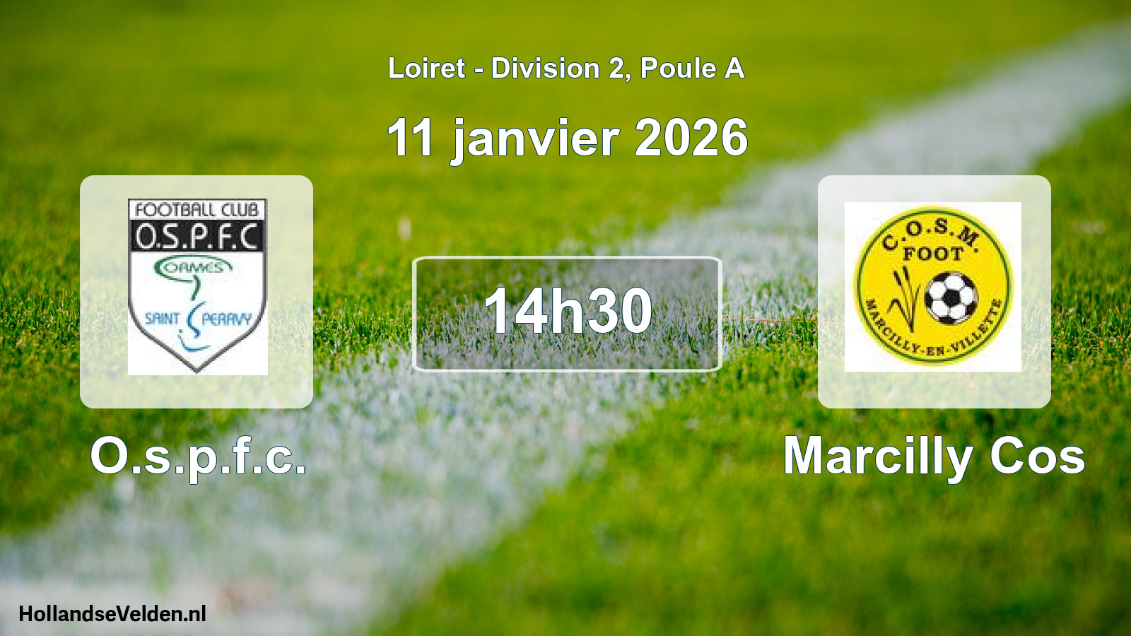 Geplande wedstrijd: O.s.p.f.c. - Marcilly Cos (11 janvier 2026)