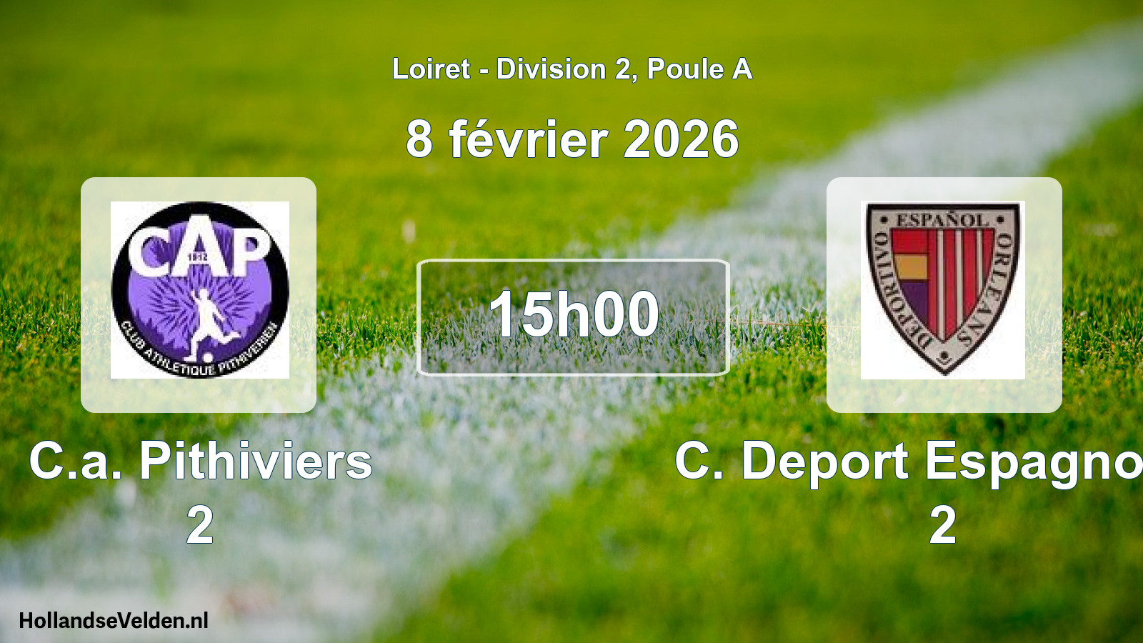 Geplande wedstrijd: C.a. Pithiviers 2 - C. Deport Espagnol O 2 (8 février 2026)