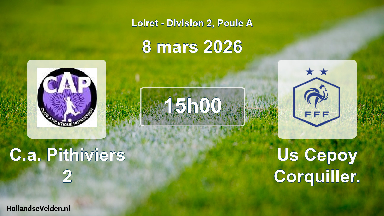 Geplande wedstrijd: C.a. Pithiviers 2 - Us Cepoy Corquiller. (8 mars 2026)