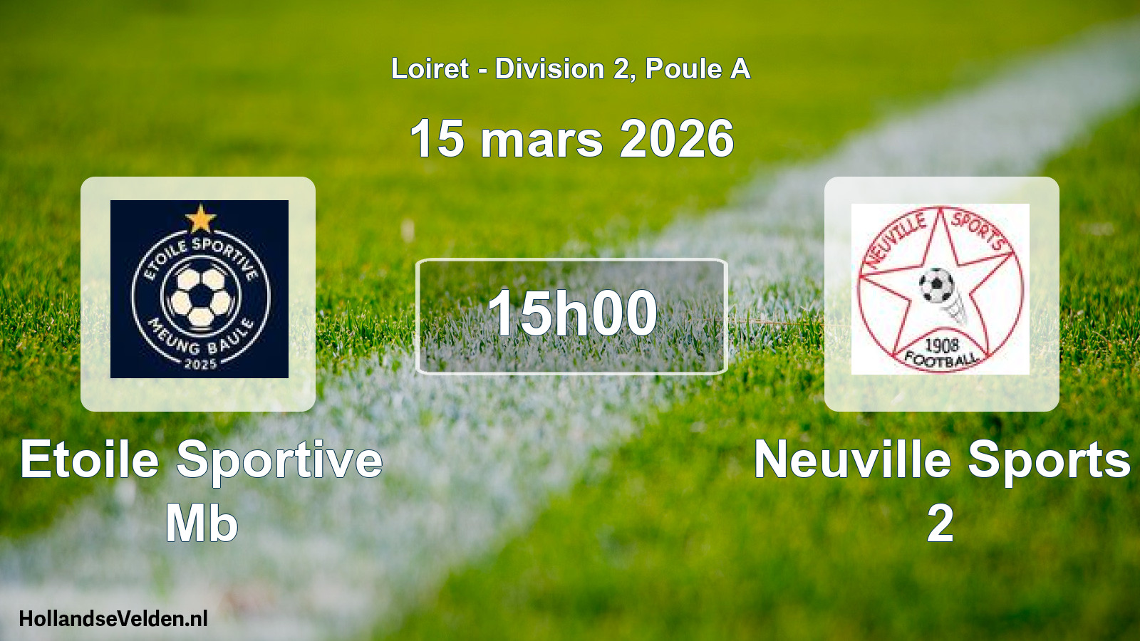 Geplande wedstrijd: Etoile Sportive Mb - Neuville Sports 2 (15 mars 2026)