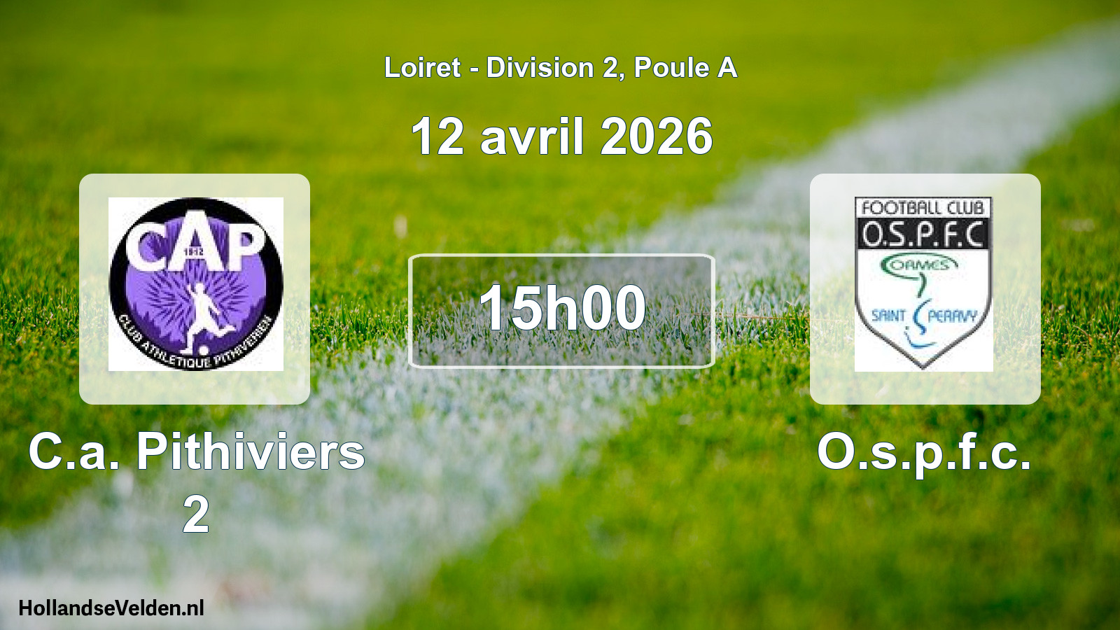 Geplande wedstrijd: C.a. Pithiviers 2 - O.s.p.f.c. (12 avril 2026)