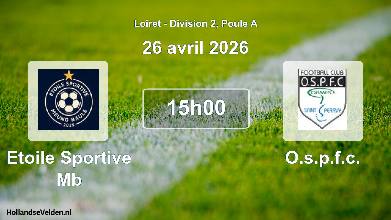 Geplande wedstrijd: Etoile Sportive Mb - O.s.p.f.c. (26 april 2026)