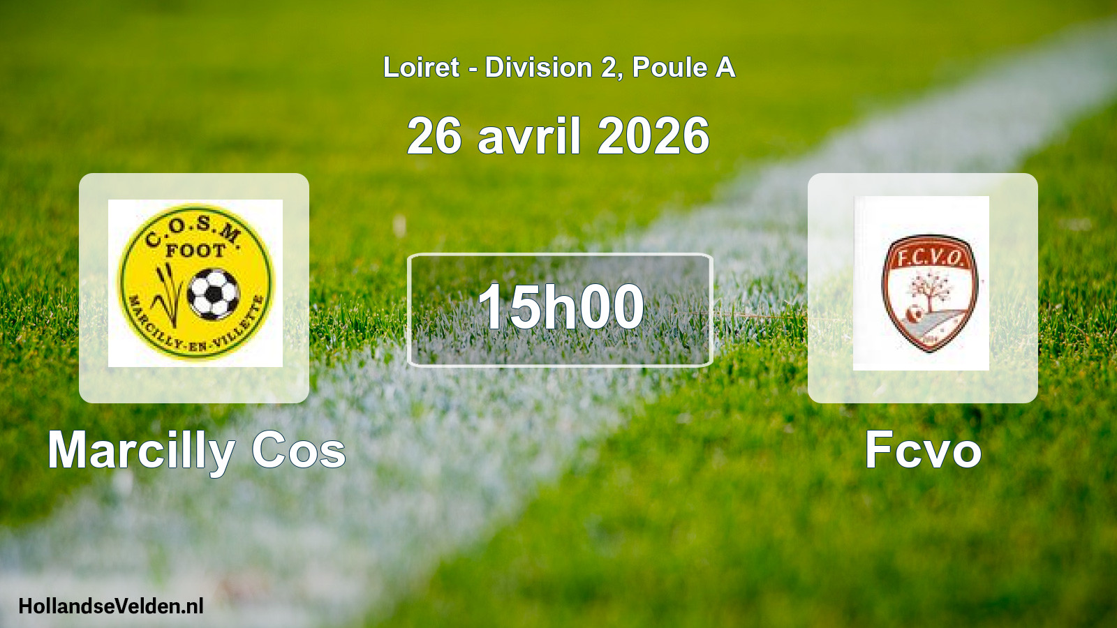 Geplande wedstrijd: Marcilly Cos - Fcvo (26 april 2026)