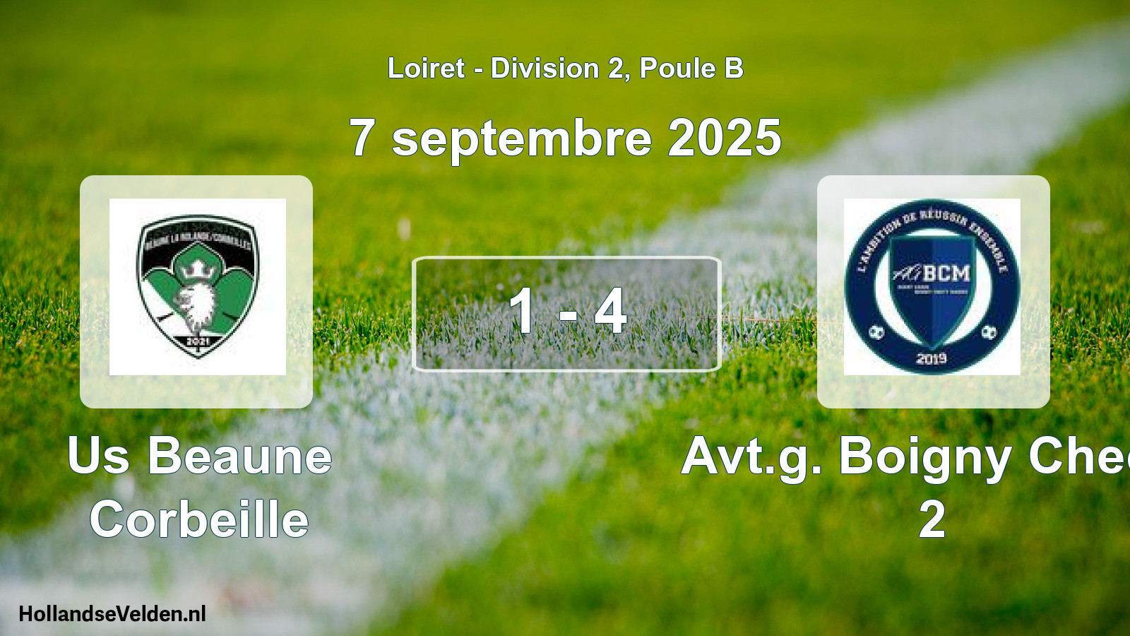 Gespeelde wedstrijd: Us Beaune Corbeille - Avt.g. Boigny Checy 2 1 - 4 (7 septembre 2025)