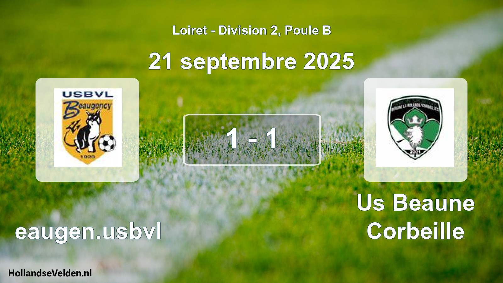 Gespeelde wedstrijd: Beaugen.usbvl - Us Beaune Corbeille 1 - 1 (21 septembre 2025)