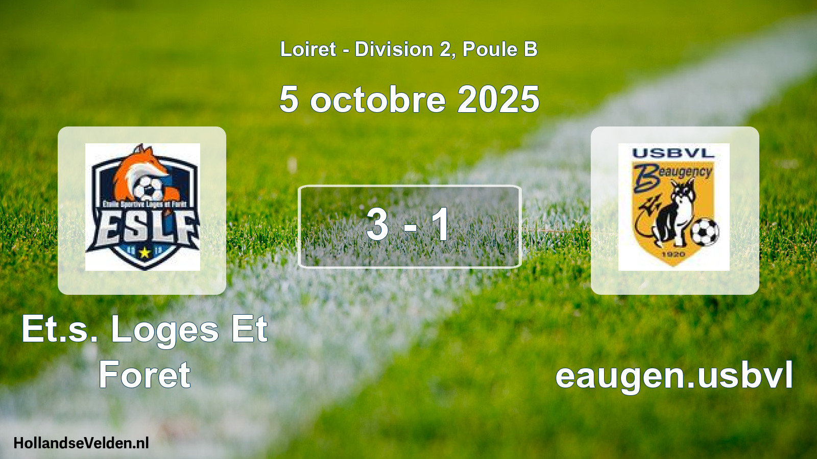 Total number of matches played: Et.s. Loges Et Foret - Beaugen.usbvl 3 - 1 (5 October 2025)