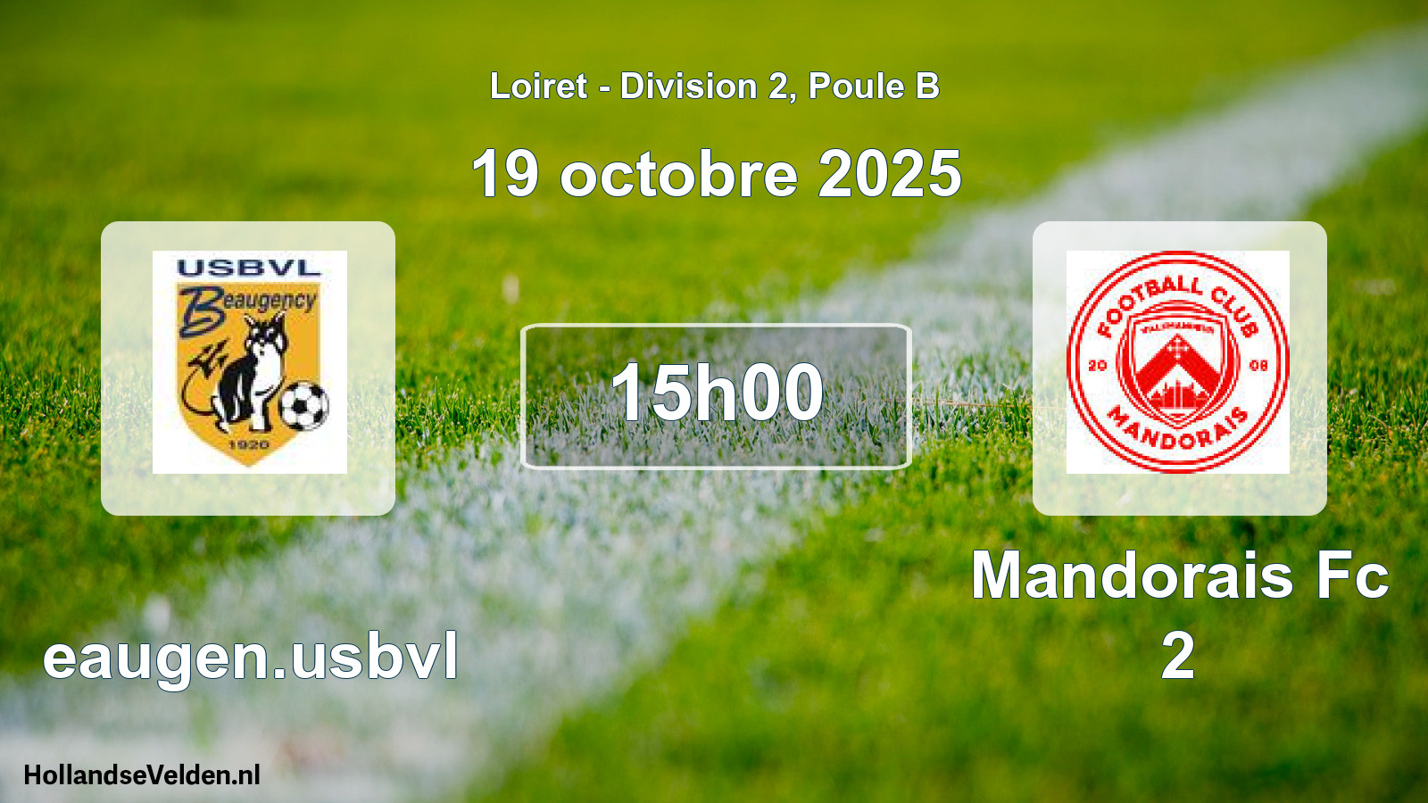 Scheduled Match: Beaugen.usbvl - Mandorais Fc 2 (19 October 2025)