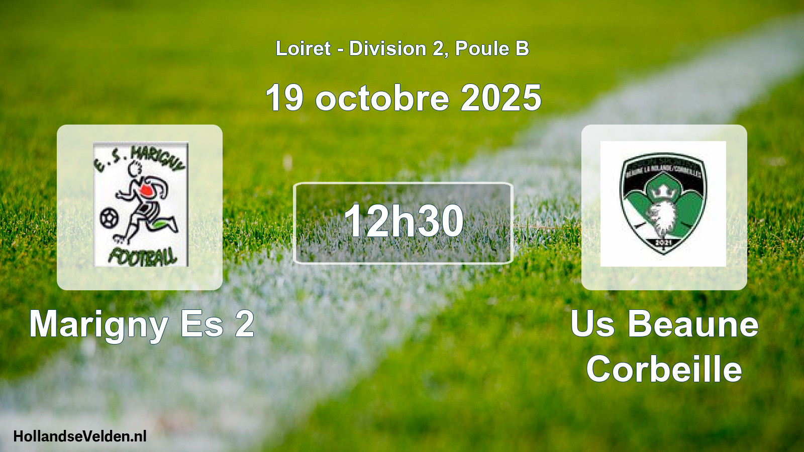 Geplande wedstrijd: Marigny Es 2 - Us Beaune Corbeille (19 oktober 2025)
