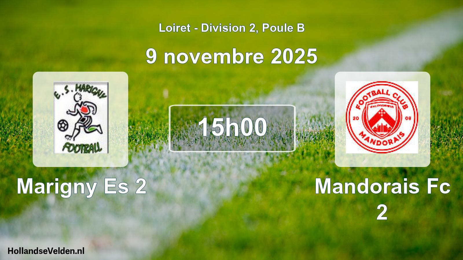 Geplande wedstrijd: Marigny Es 2 - Mandorais Fc 2 (9 november 2025)
