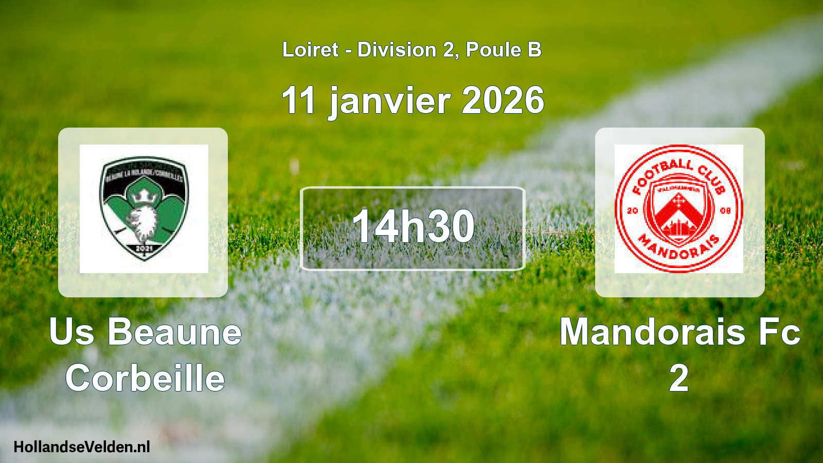 Geplande wedstrijd: Us Beaune Corbeille - Mandorais Fc 2 (11 janvier 2026)