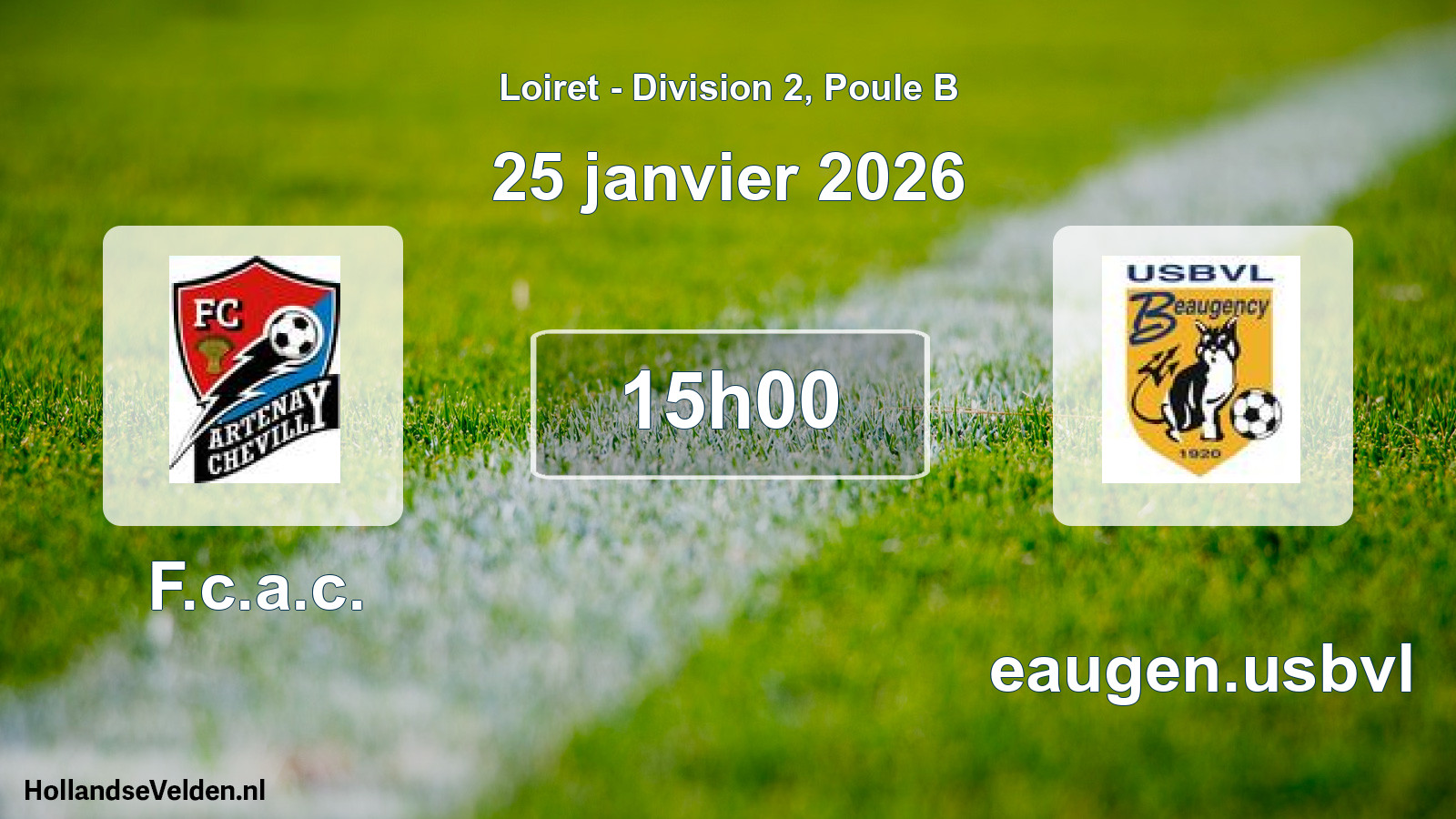 Scheduled Match: F.c.a.c. - Beaugen.usbvl (25 January 2026)