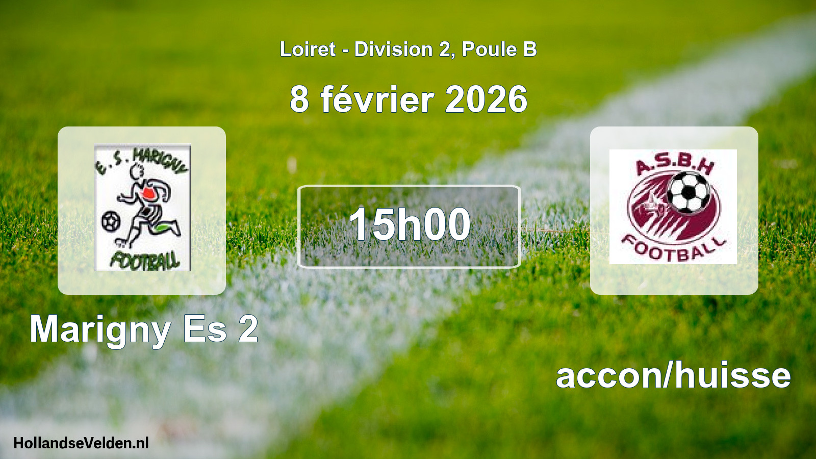 Scheduled Match: Marigny Es 2 - Baccon/huisse (8 February 2026)